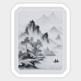 snow covered mountains Sticker